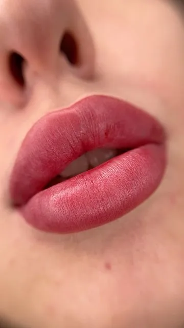 Lip blush tattoo result — Dubai client