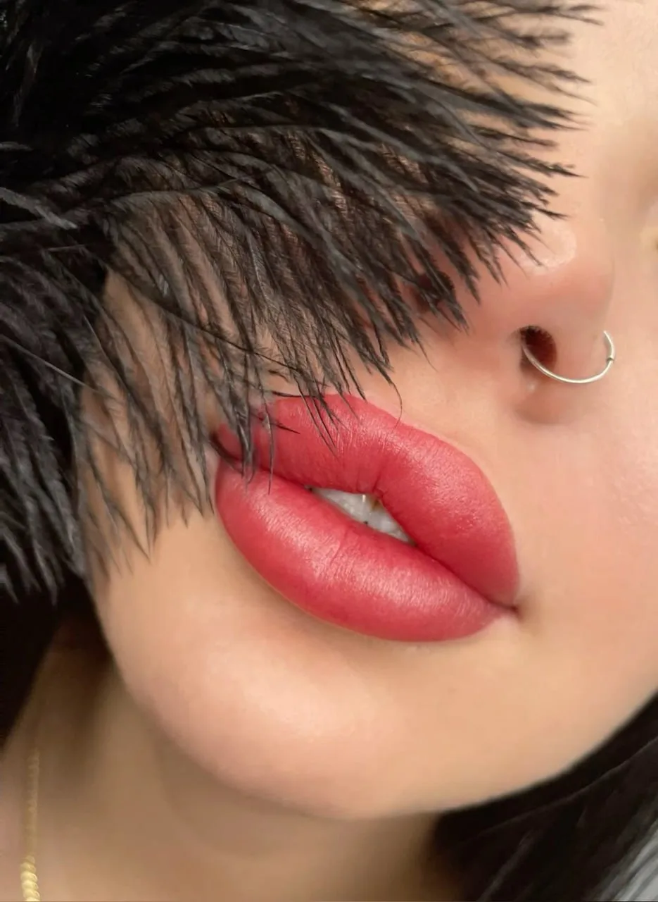 Lip blush tattoo result — Dubai client